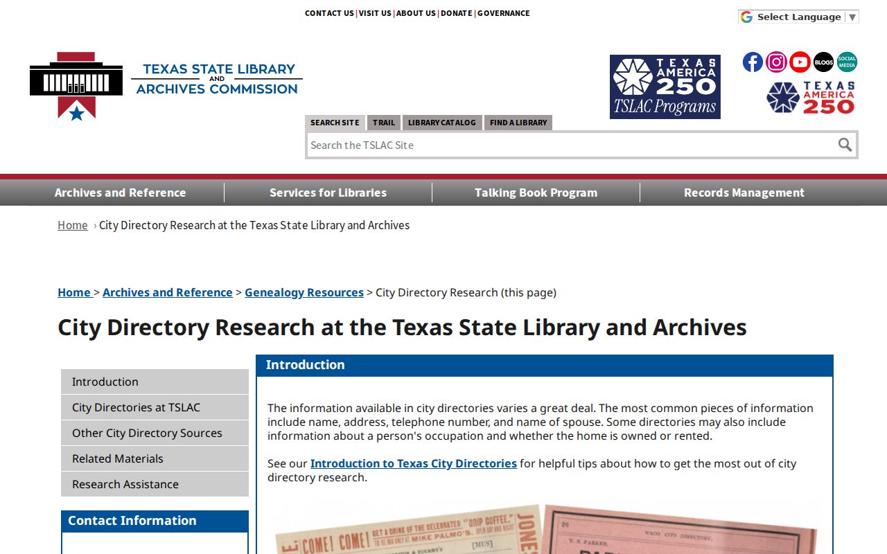 Cedar Hill city directory research using the TSLAC city directories guide