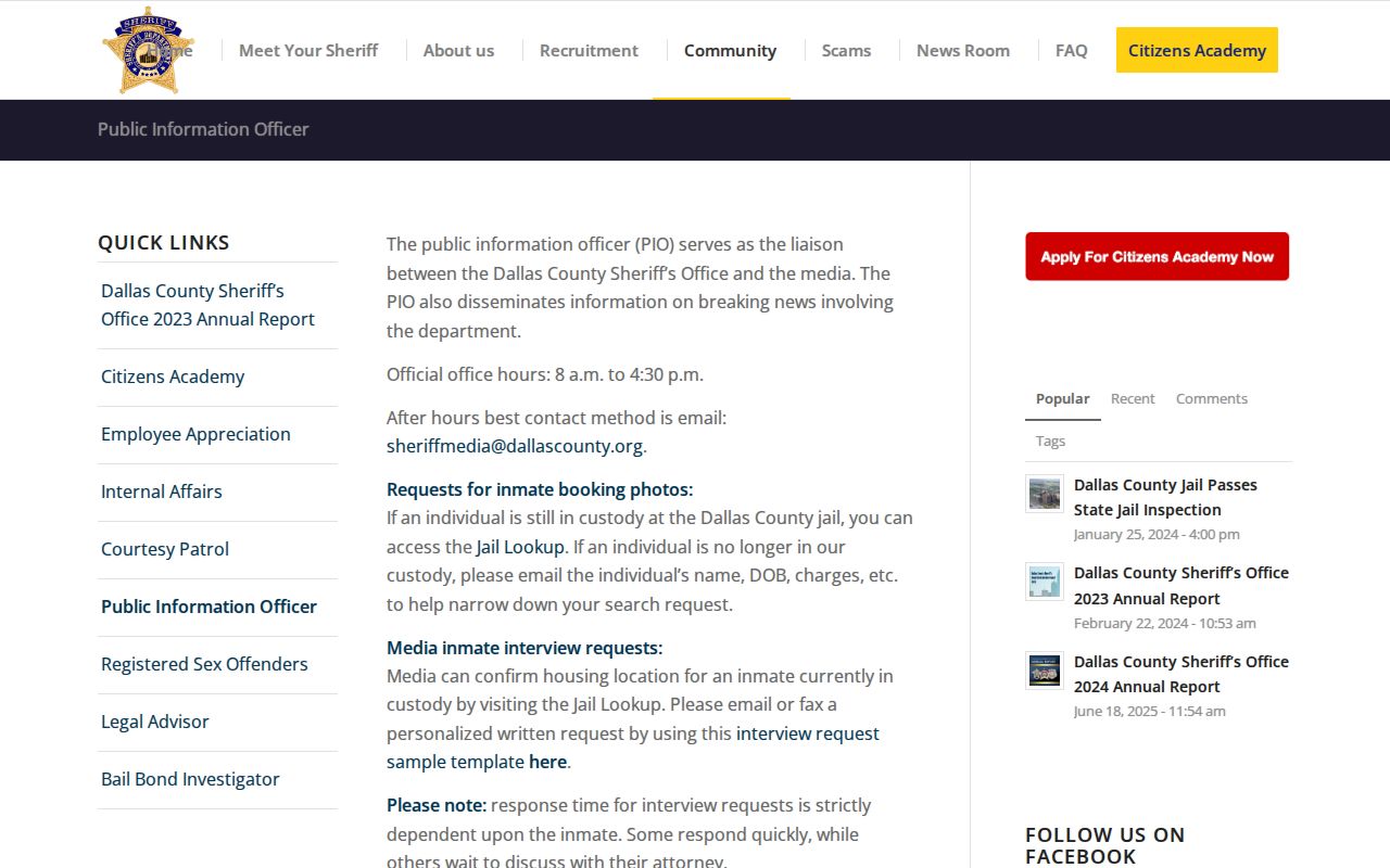Cedar Hill residents directory Dallas County sheriff lookup route