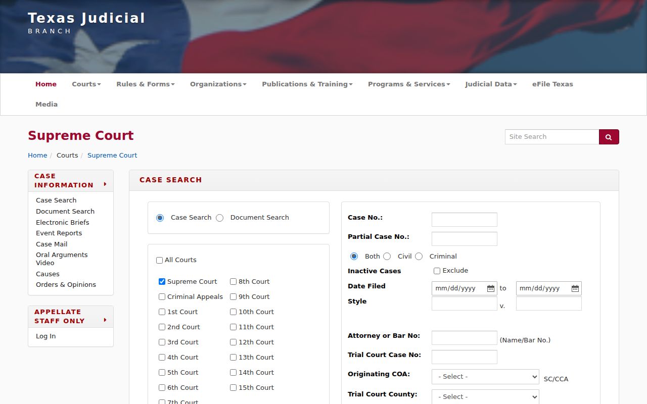 Cedar Hill resident lookup TAMES court search form